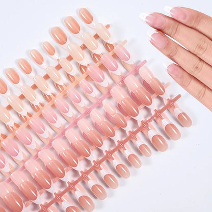120/150pcs Matte White French Gel Nail Tips Medium Almond Nude Press On Nails 0.75-2.6cm Pink/Nude ABS Soft Gel Nail Flase Tips.