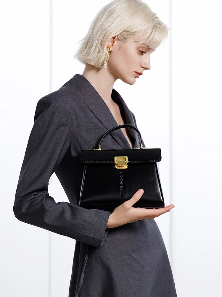 ITAMOOD Genuine Leather Women's Bag Luxury Branded Women's Handbag Fashionable and Versatile Crossbody Bag With Scarf Decor.