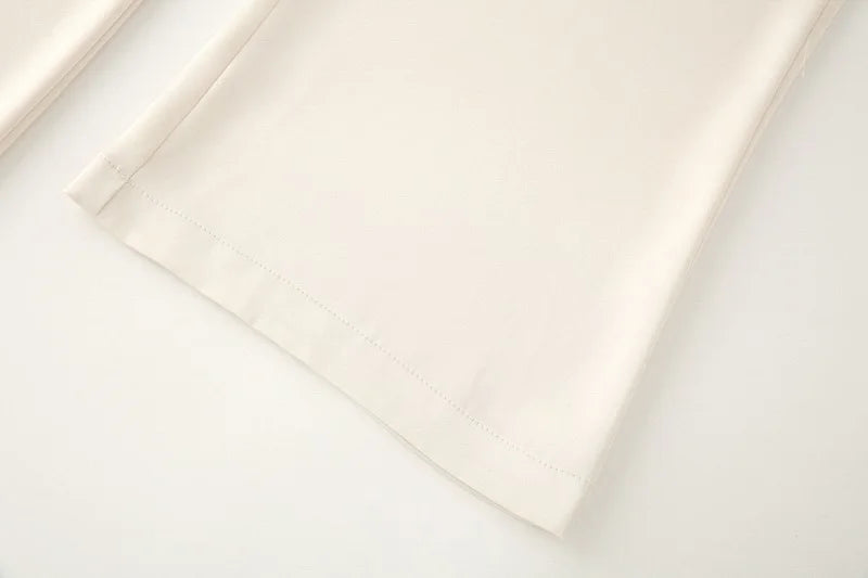 MUJER 2025 Women's Pants Sets Summer Satin High Waist Pants for Women Holiday Casual Pants Woman Straight Leg Trousers Woman.