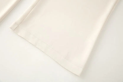 MUJER 2025 Women's Pants Sets Summer Satin High Waist Pants for Women Holiday Casual Pants Woman Straight Leg Trousers Woman.