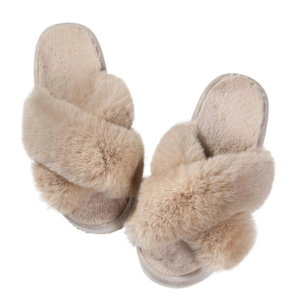 Litfun Fashion Fur Slippers For Women Winter Soft Bottom Cozy Fur Flip Flops Female Indoor Home Fluffy Short Plush Fuzzy Slides.