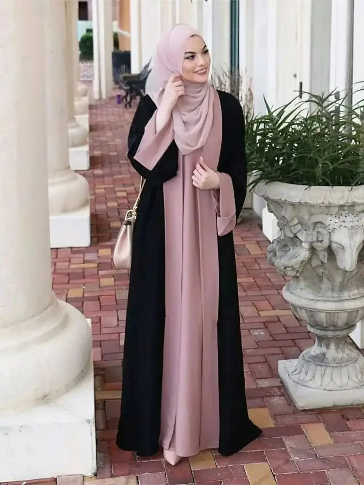 Ramadan Eid Muslimischen Abaya Dubai Luxus Spleißen Gefälschte Zwei Stücke Abayas Für Frauen Kaftan Modest Kleid Islam Kaftan Marocain Femme.