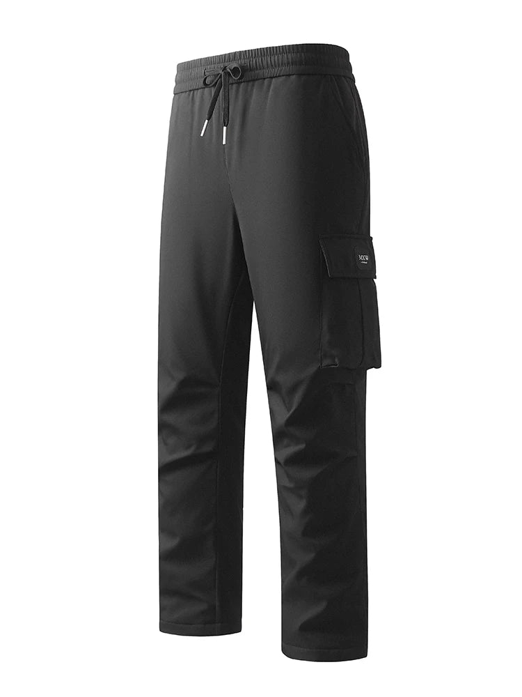 Winter Padded Pants Men 90% White Duck Down Padding Warm Cargo Pants Waterproof Windproof Snow Cold Thermal Down Trousers