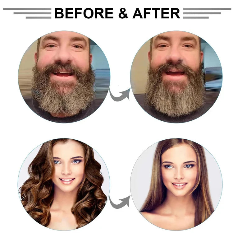 3 in 1 Electric Straightener Beard Straightener Hair Straightener With Teeth Curly Beards Magic Brush Comb For Man and Women.