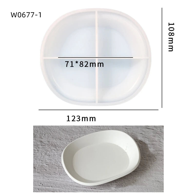 Storage Tray Clay Silicone Molds DIY Jewelry Display Holder Epoxy Resin Molds Oval Candle Cup Coaster Gypsum Plsater Mould.