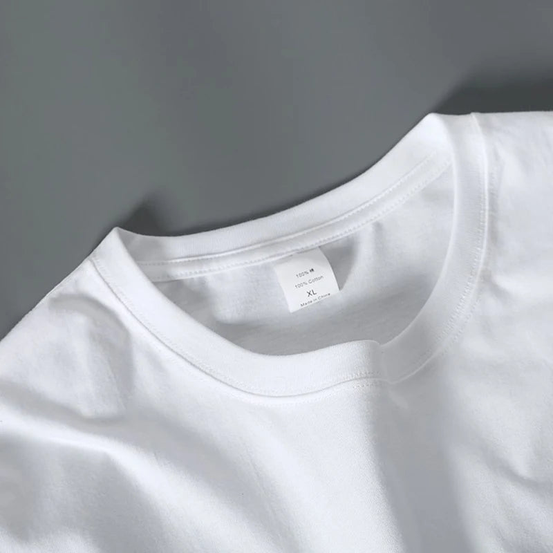 MRMT 2025 Brand New Man's 220g Pure Cotton T Shirt Men Man Solid Color Short Sleeved Combed Cotton Round Neck Thickening.