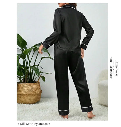 Plus Größe Eis Seide Pyjamas Frauen Lange Ärmeln Einfarbig Lose 5xl Hause Tragen Damen Bequeme Nachtwäsche 2PCS set Nachtwäsche.