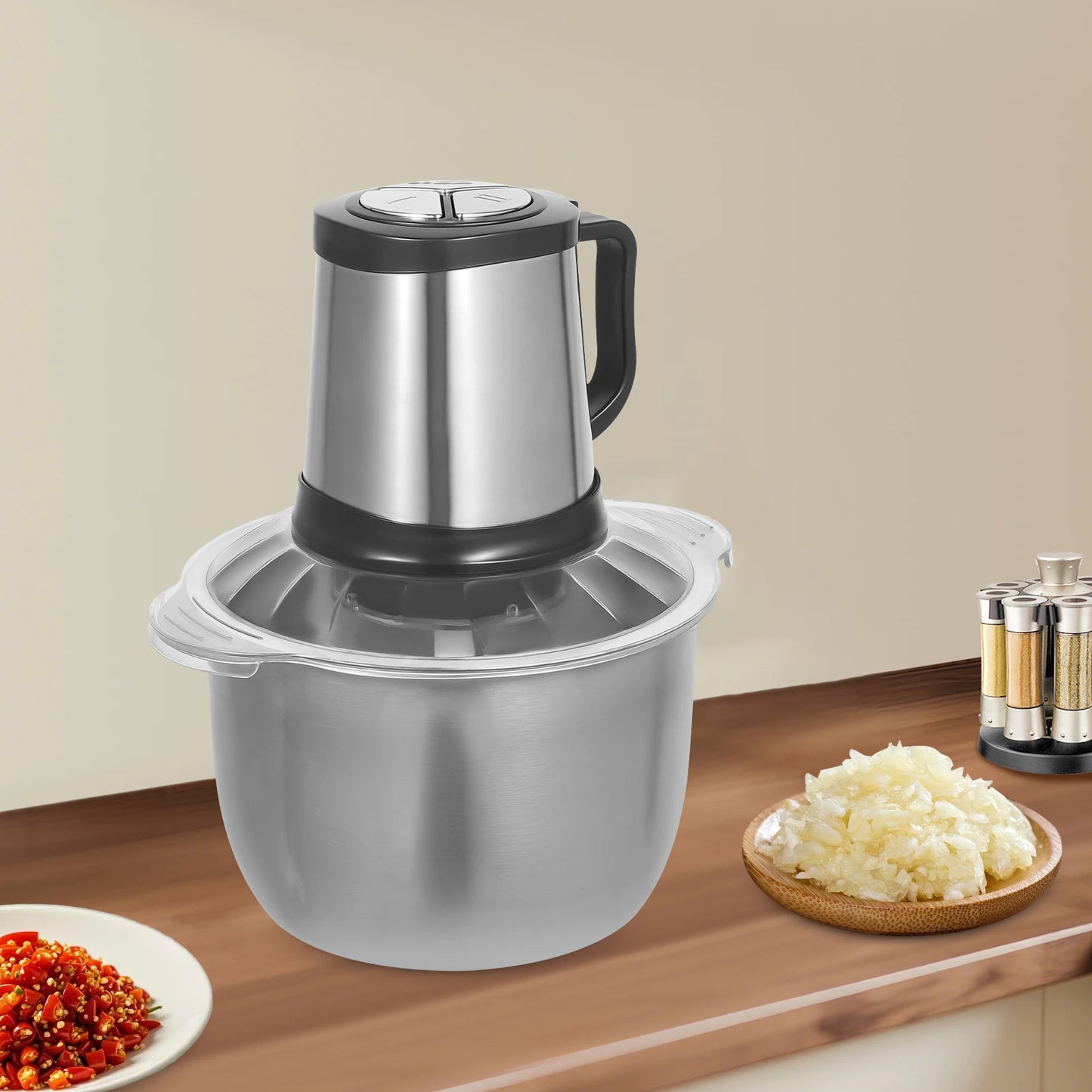 800W Stainless Steel Kitchen Meat Grinder, Electric Meat Grinder, Kitchen Lamb, Beef, Pork Minced Meat Mixer.