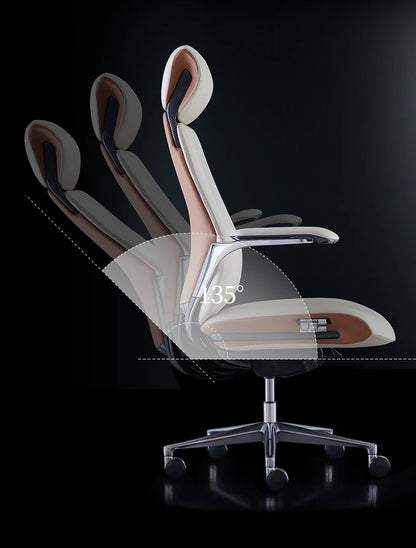 Studie Drehbarer Bürostuhl Liege Moderner Lazy Ergonomischer Thron Leder Bürostuhl Nordic Computer Mobilya Salonmöbel