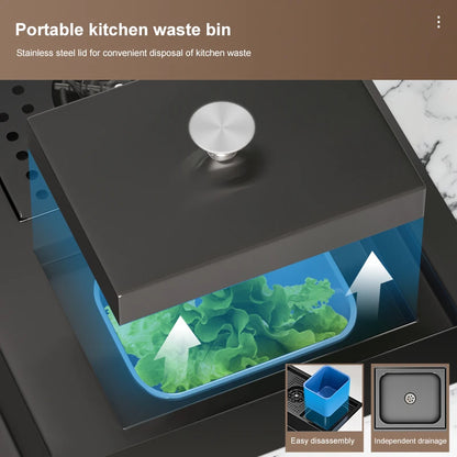 Neues abgestuftes Edelstahlspülbecken für die Küche, multifunktionale Tassenwaschbecken, Geschirrspülbecken, großes Einzelschlitz-Waschbecken