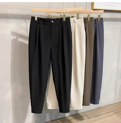 Luxury Fashion Straight Men's Casual Pants Spring Summer New Korean Suit Pant Harem Business Formal Male Trousers Trendy Brand.