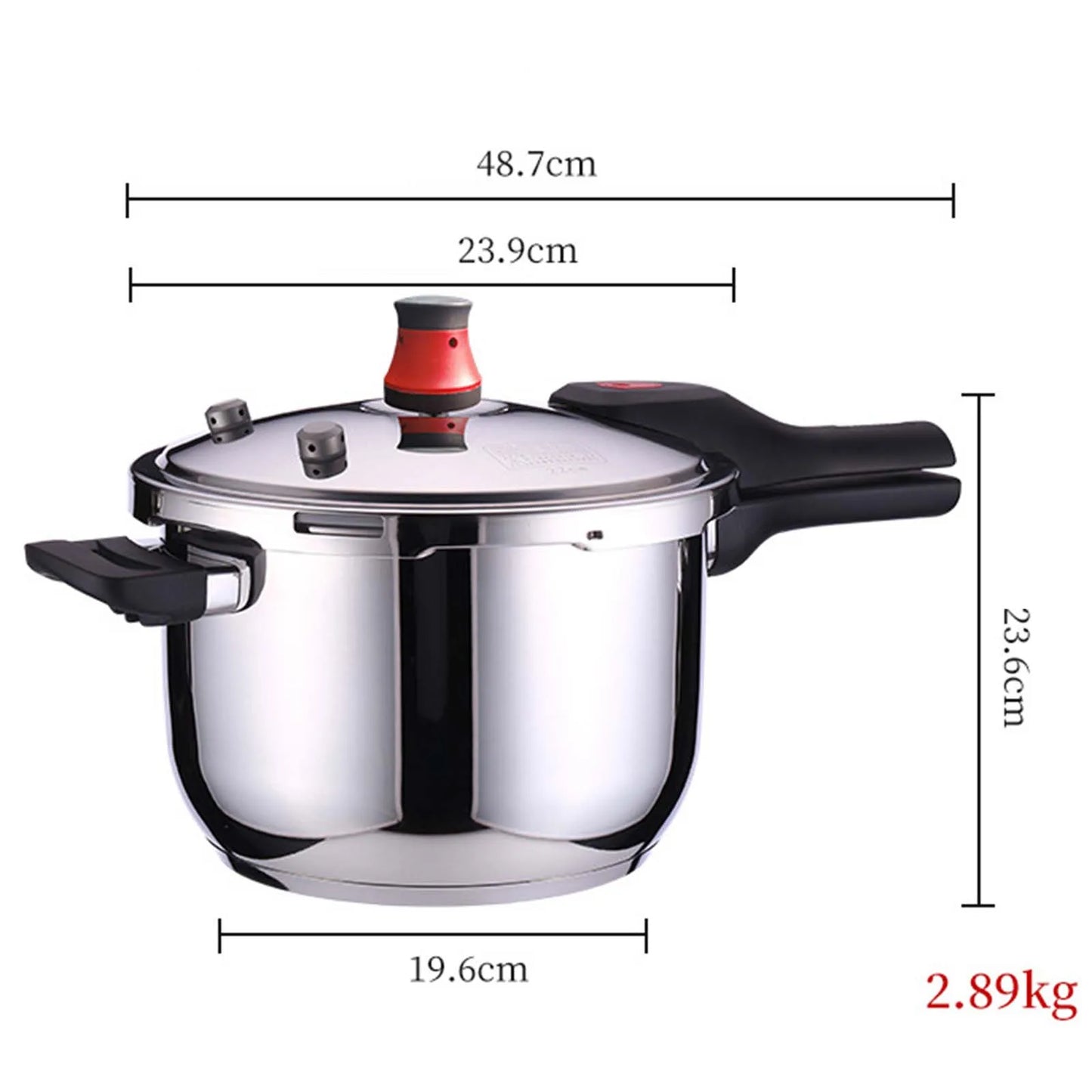 4L/5L/6L 304 Stainless Steel Pressure Cooker Thickened Household Gas Induction Cooking Universal Explosion-proof Pressure Cooker.