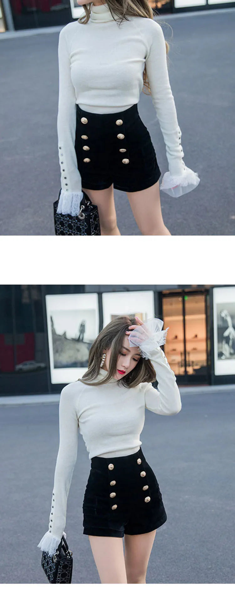 Autumn Winter High Waist Velvet Wide Leg Shorts Women Chic Double Breasted Short Pants Fashion Sexy Bottoms Casual Ropa Mujer.