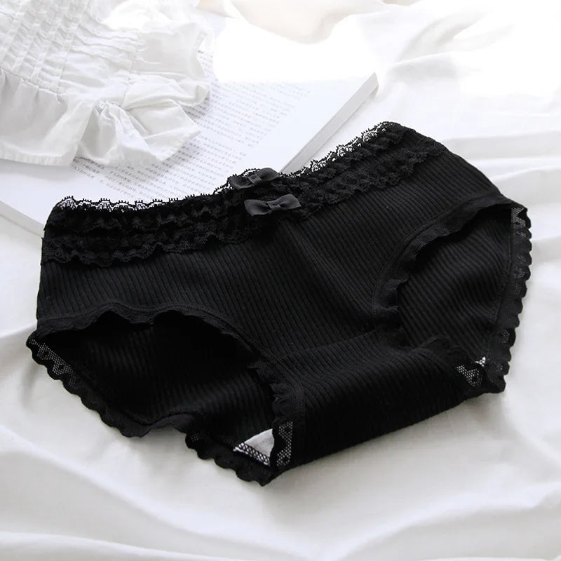 Cotton Women's Sexy Panties Black Underwear Girls Briefs For Ladies Shorts Soft Breathable Lingerie Intimates Underpant 5Pcs/Set.