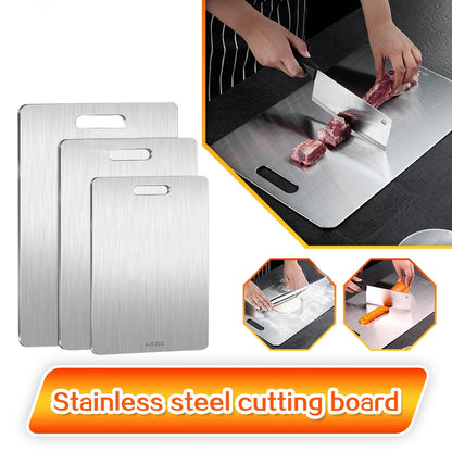 316 Stainless Steel Panel and Chopping Board Kitchen Household Thickened Double Sided Cutting Board Block Kneading Dough Board.