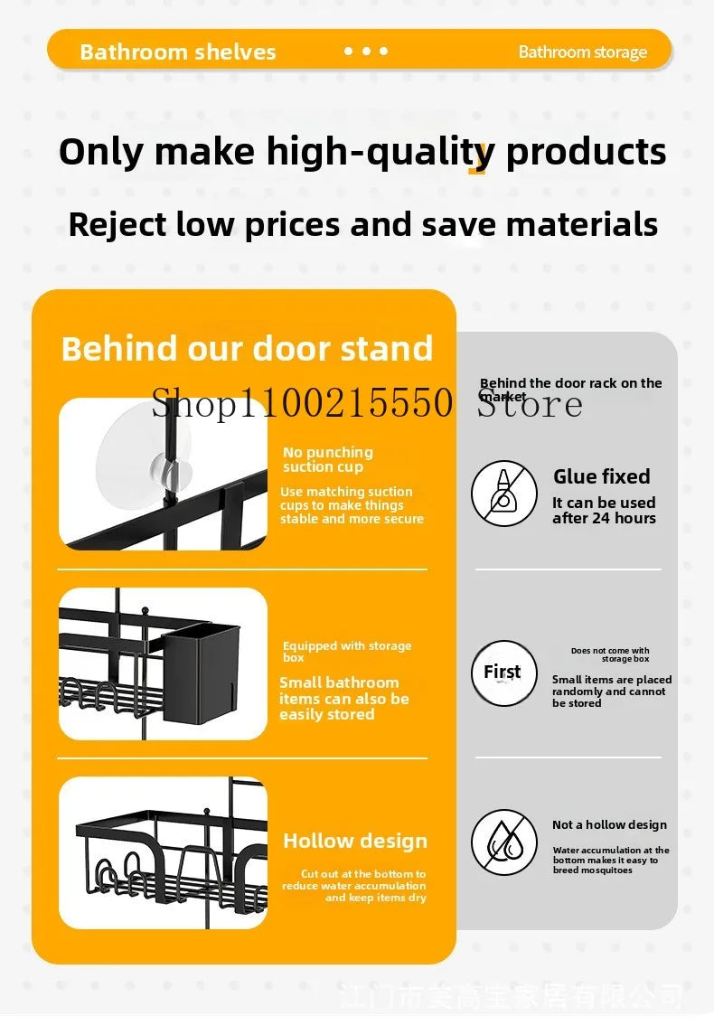 Duschraum-Aufbewahrungsregal, Badezimmer-Hängekorb, Glas-Trennwand-Organizer für die Aufbewahrung von Dusche und Toiletten