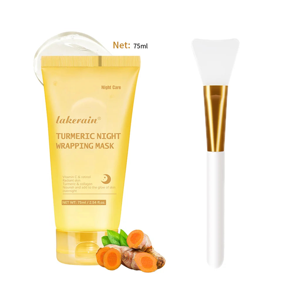 Kojic Acid Turmeric Overnight Wrapping Peel Off Mask Nourishes Hydrolyzed Collagen Glowing Skin Skin Firmnes Korean Skincare.
