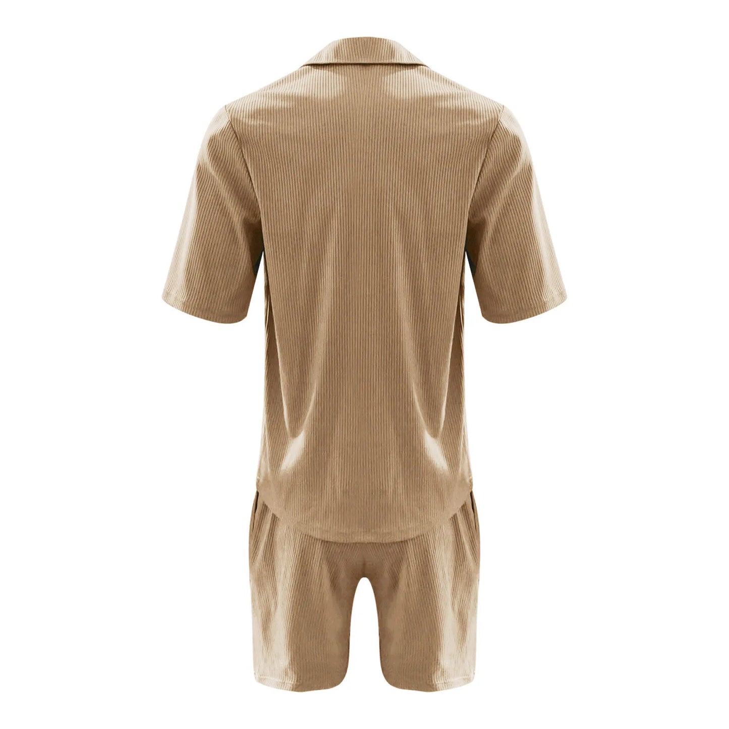 Men Sets Summer Casual Short-sleeved Shirt Shorts Fashion Striped Suit Male Two-piece Set Tracksuit Ropa Para Hombre.