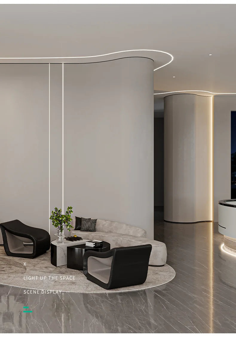 DIY Recessed LED Neon Tube Silicone Gel Covering Flexible Embedded Soft Diffuser Linear White 1M-15M for COB 5050 2835 LED Strip.