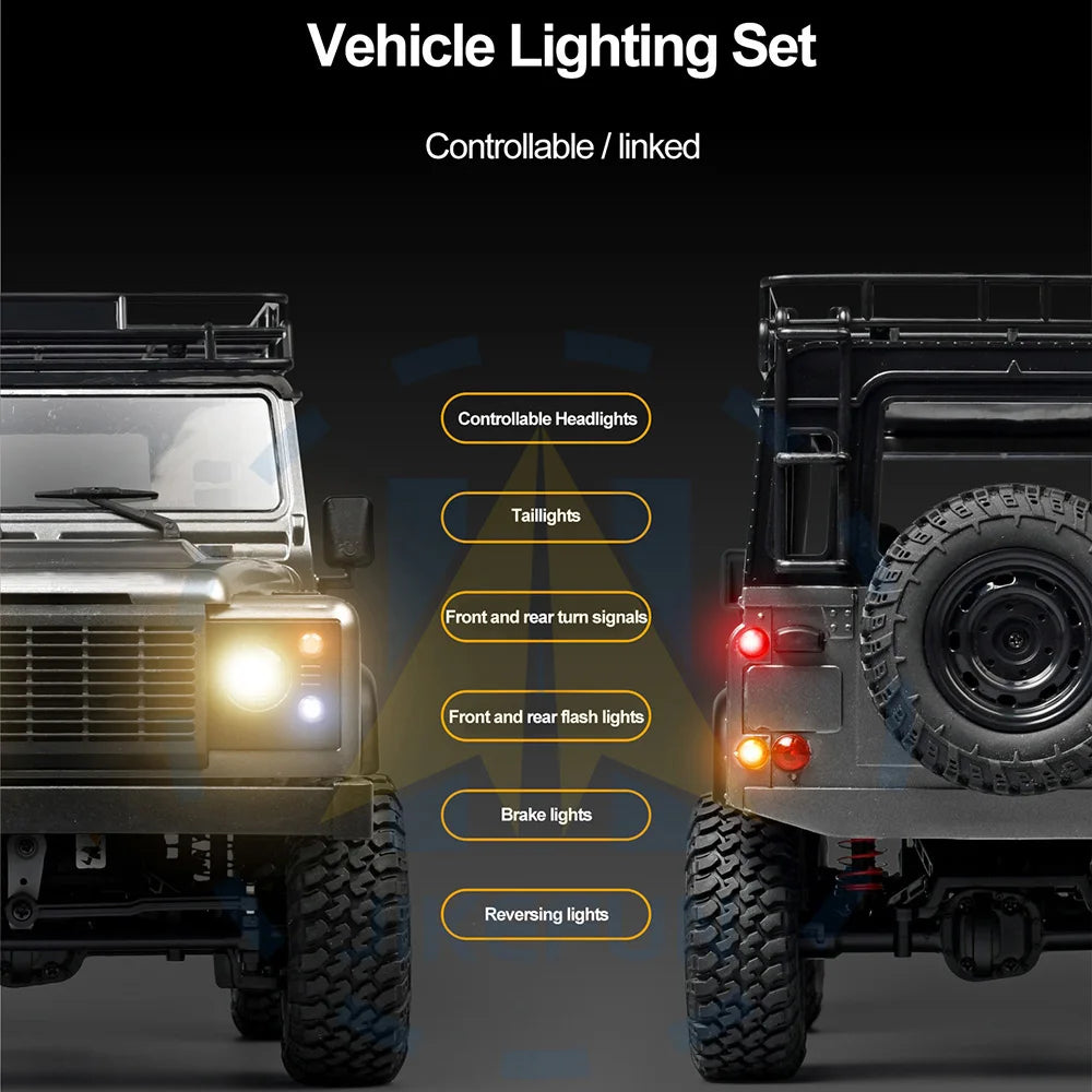 1/12 MN99s Rc Car MN Model 2.4G RTR Remote Control 4WD Off-road Climbing Crawler Defender Pickup Truck Toys for Children.