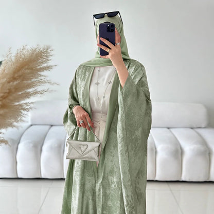 Mode Elegante Dubai Türkische Abaya Kleid Frauen Muslimische Frauen Muslimischen Kimino Kleid Abayas Vorne Offen Strickjacke.