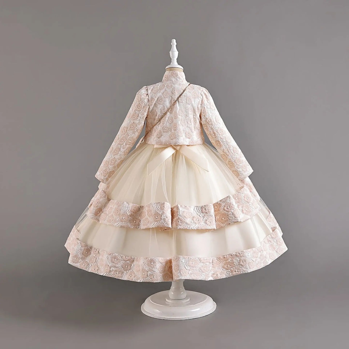 Neues Mädchenkleid, zweiteiliges Set, 3–10 Jahre alt, wunderschönes Weihnachts-Performance-Kleid, Herbst-Party-Abschlussballkleid für Mädchen