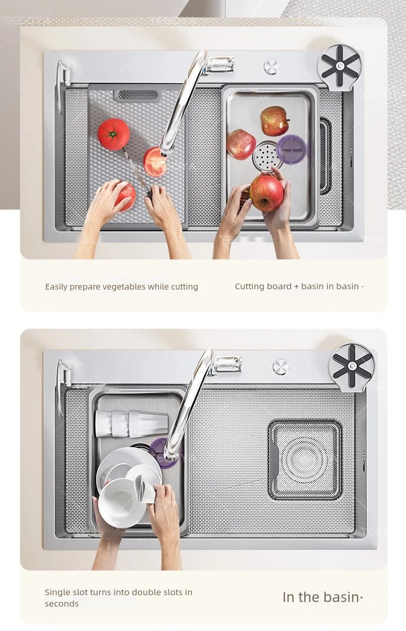 Corrosion Resistant Stainless Steel Household 316L Food Grade Kitchen Sink Large Single Slot Dish and Vegetable Wash Basin