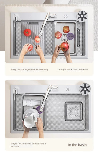 Corrosion Resistant Stainless Steel Household 316L Food Grade Kitchen Sink Large Single Slot Dish and Vegetable Wash Basin