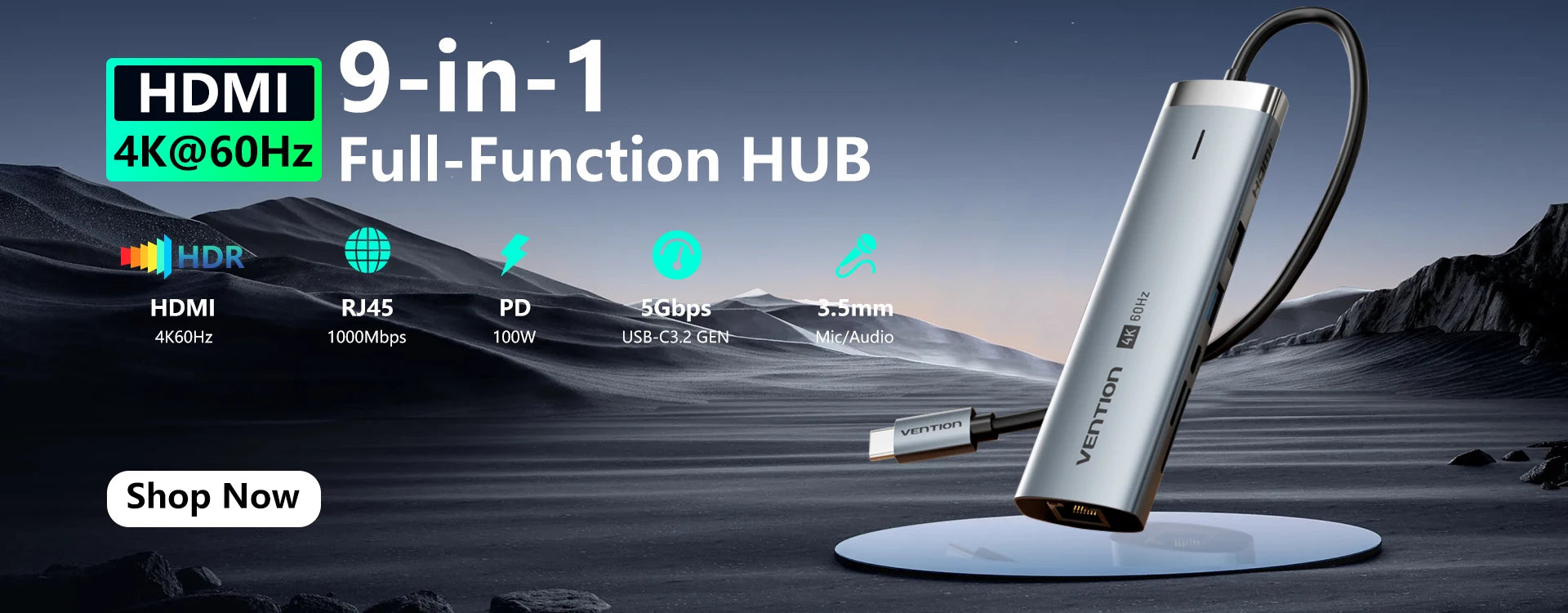 Vention USB C HUB Type C to HDMI 4K60Hz RJ45 PD 100W Adapter For Macbook iPad Pro Air M2 M1 Sumsang PC Accessories USB 3.0 HUB.