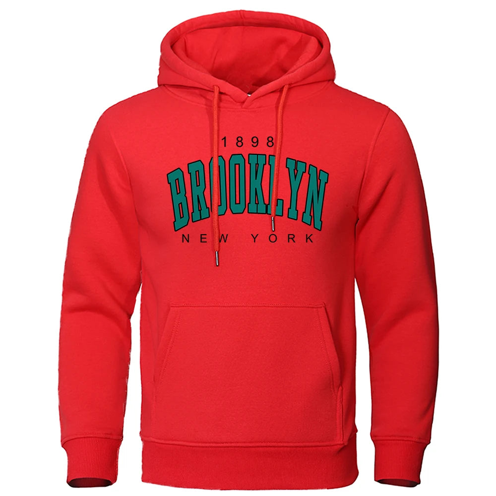 1898 Brooklyn New York Printed Mens Hoody Creativity Crewneck Clothing Fashion Oversize Sweatshirt Fashio Crewneck Hoodie Male.