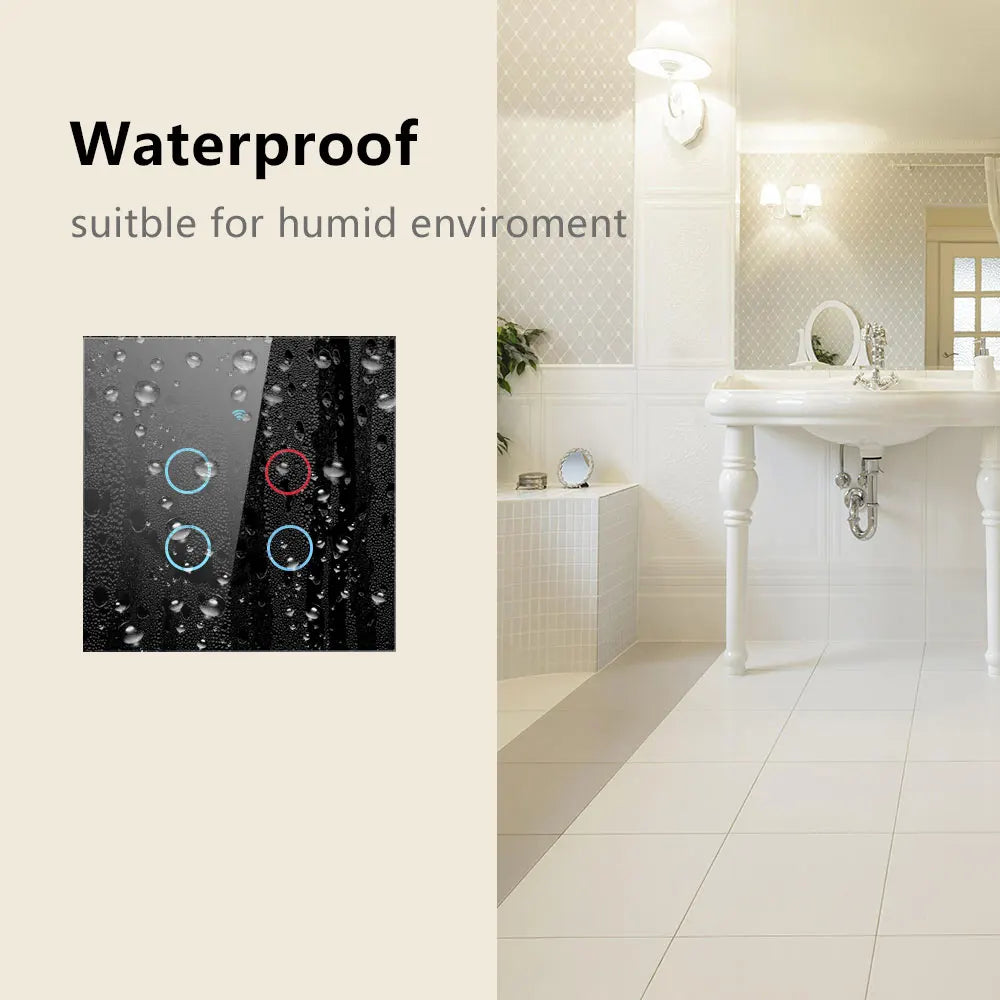 Tuya Wifi Smart Touch Licht EU Schalter Drahtlose Fernbedienung LED Licht Schalter Kein Neutralleiter Erforderlich 1-4 Gang Alexa Google Hause.