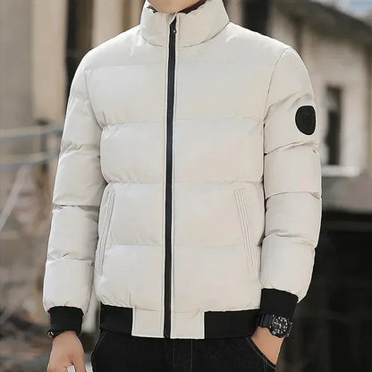 Men's cotton warm jacket - 2025 winter fashion trend - Short warm men's jacket - Thick and casual warm jacket - Men's trench coa.