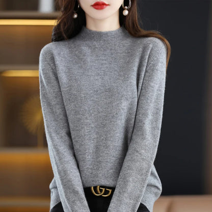 2025 Women's Casual Knit Tops Half-neck Pullover In Autumn And Winter New Cashmere Sweater Women's Coat 19 Colors