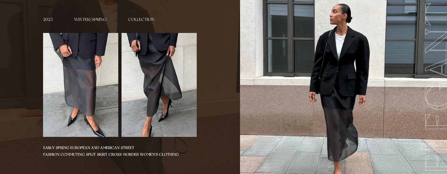 Clacive Sexy schlankes weißes Damenkleid 2025, modisches V-Ausschnitt, lange Ärmel, knöchellanges Kleid, elegantes, klassisches, geschlitztes Damenkleid.