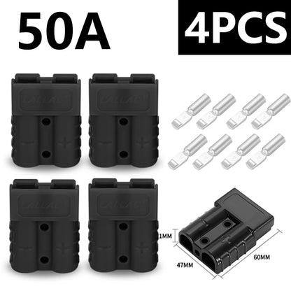 4Pcs Anderson Plug 50A/120A Anderson Connector Power 2 Pin Battery Charging Plug Connector
