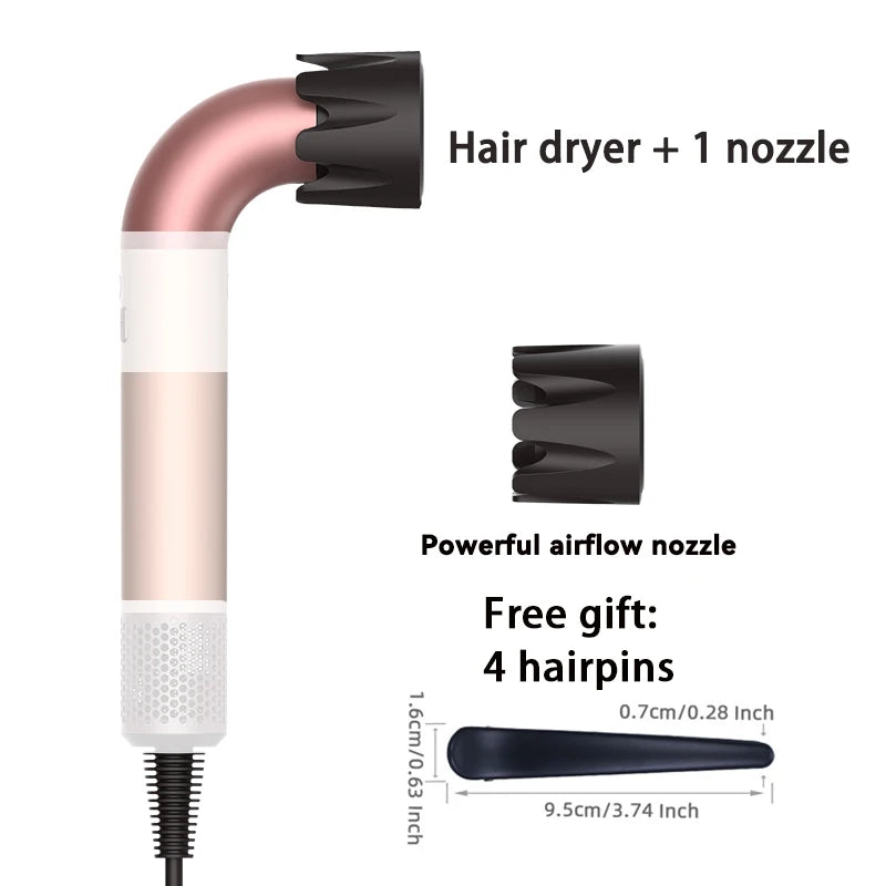 1400W pure original high-power hair dryer, dries hair quickly, lightweight body, low noise, comes with various types of nozzles.