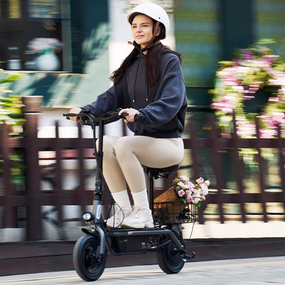 iScooter - F2 Electric Scooter with 500W Motor, 36V 7.8Ah Battery, 10-inch Tires, Adult Foldable Electric Scooter with Seat