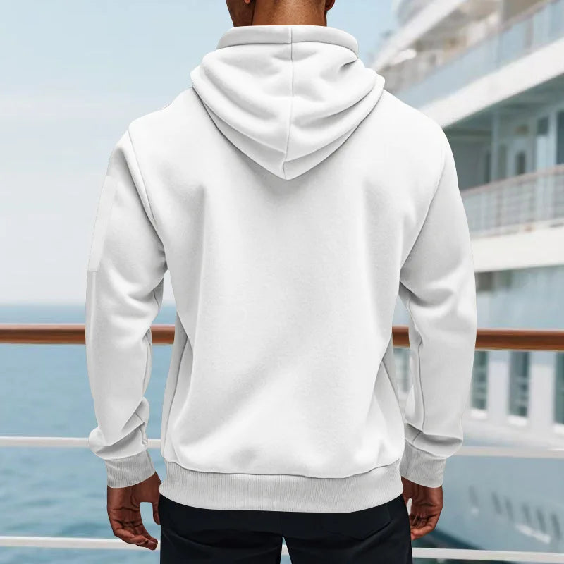 Men's Loose Fit Heavyweight American-Style Casual Sportswear Jacket fleece Lined Hooded Sweatshirt for Winter.