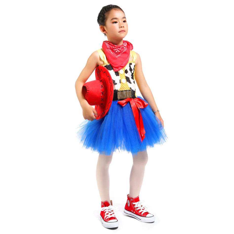 Woody Jessie Toy Story Cowboy Performance Kostüm Sets Mädchen Cartoon Tutu Kleid Kinder Disney Cosplay Karneval Party Kleidung.