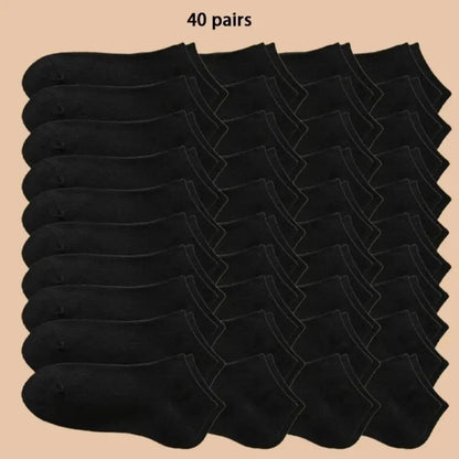 Unisex Casual Plain Color Boat Socks Thin Breathable Comfy Anti Odor Sweat-absorbing Ankle Socks For Men Women black,white,gray.