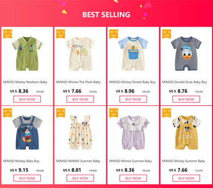 Sommer Baby Overall Cartoon Winnie the Pooh Bequeme Strampler für 0-2 Jahre alte Jungen Mädchen Streifen Kurzarm Bodys.