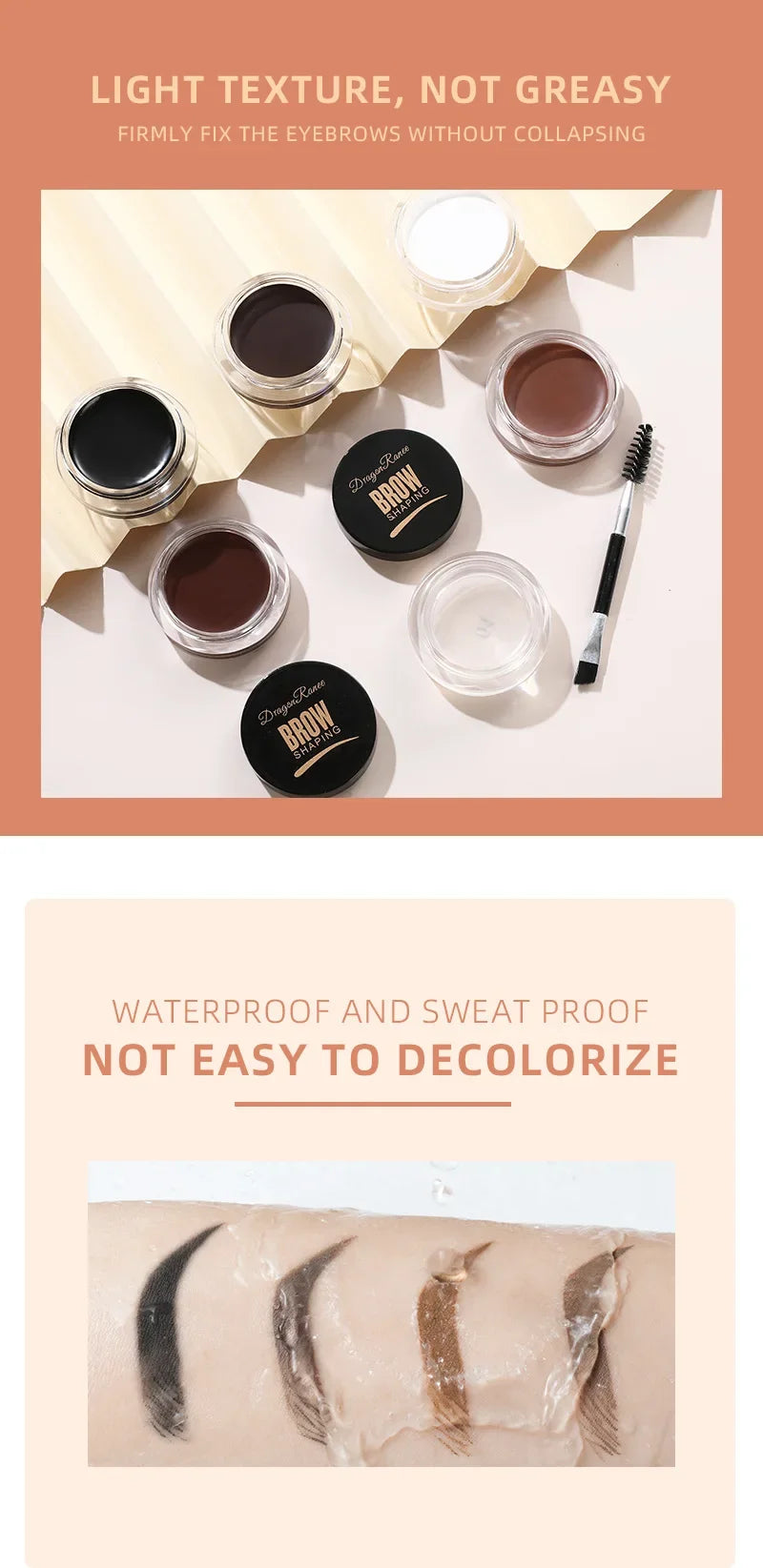 Matte Brown Black Wild Eyebrow Cream 3D Natural Tint Eyebrow Enhancers Gel Wax Waterproof Lasting Eye Makeup Cosmetic Tools.