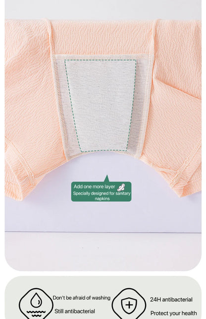 4pcs Women's Safety Pants Physiological Underwear High Waist Shorts Panties For Women Plus Size No Trace Leggings Safety Panty.