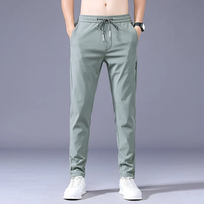 New Spring Summer Men's Casual Pants Slim Pant Straight Thin Trousers Male Fashion Stretch Khaki Jogging 28-38