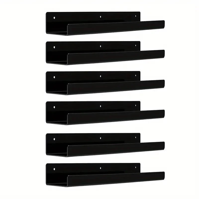 KUUJOJO Acryl-Bücherregal, Acryl-Regale zur Wandaufbewahrung, Nagellack-Organizer, Wand, Ausstellungsregal-Organizer für Badezimmer, Livi