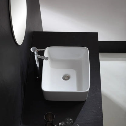 Rechteckiges Waschbecken, weißes Waschbecken, Arbeitsplatte, Keramik, Keramik, kleine Waschbecken, Schüssel, Arbeitsplatte, Waschtisch, Kunstbecken