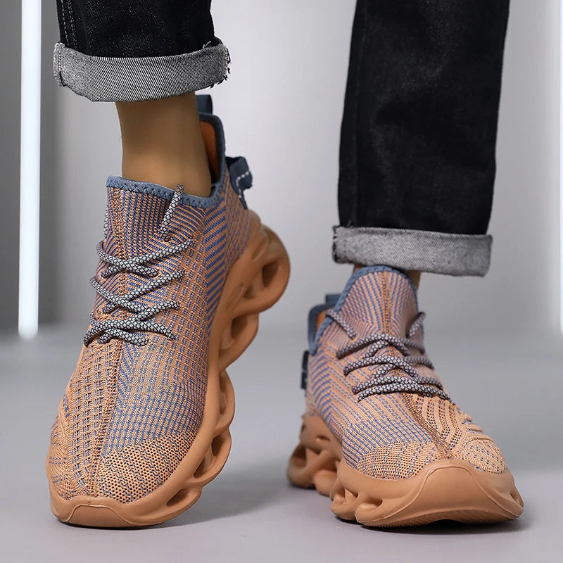 Männer Schuhe Bequeme Turnschuhe Atmungsaktiv Für Mesh Tennis Sport Laufen Gehen Im Freien Rot Fliegen Weben Frauen Slip-on Gym schuhe.