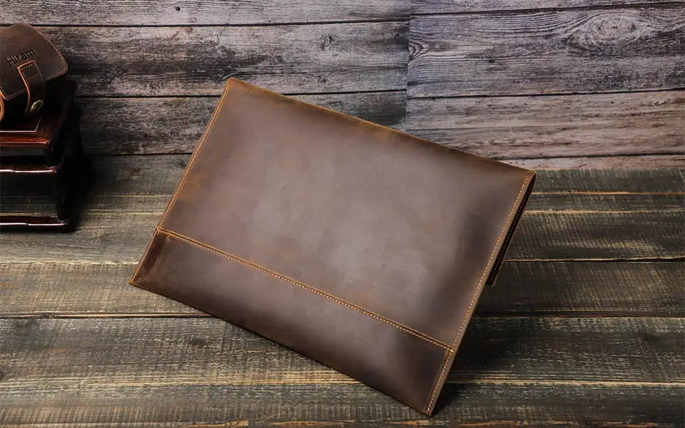 Genuine Leather Laptop Case For Macbook Air 13 M1 M2 M3 M4 Macbook Pro 14 15 16 Sleeve Cover Men Notebook Computer Carrying Bag.