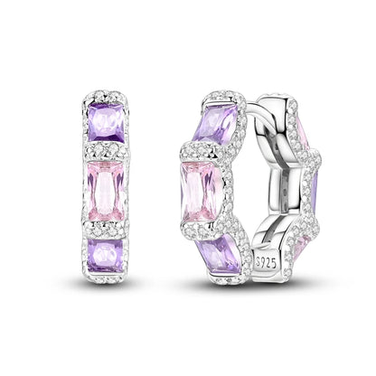 2025 New 925 Sterling Silver Hoop Earrings Flowers Zircon Drop Earrings Stud For Woman Fine Birthday Wedding Party Jewelry Gifts