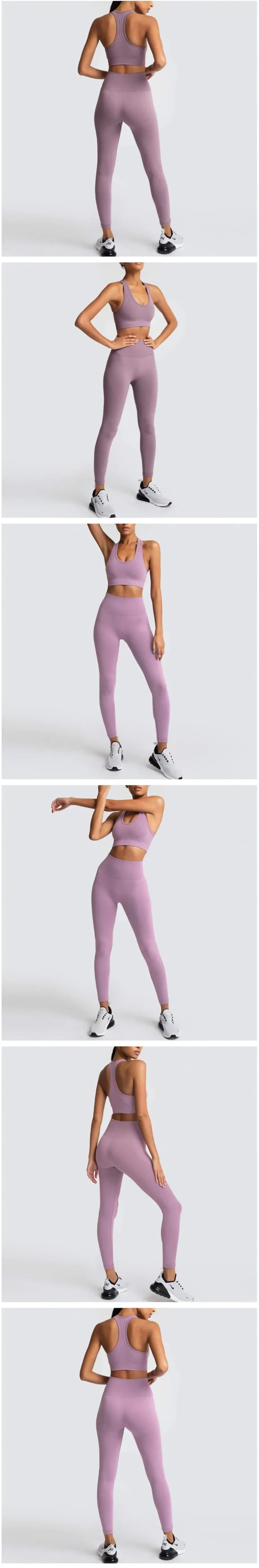 2025 Women's Yoga Set Seamless Sportswear 2-Piece Gym Yoga Clothes Sports Bra + Leggings Running Wear Skinny Sports Set Suits.